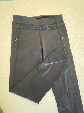 lululemon athletica Black Leggings with Perforated Detail